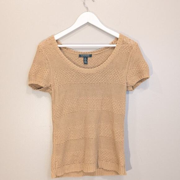 Ralph Lauren Sweater Top Beige Classic Traditional Retro Chic - Size S - Picture 1 of 6